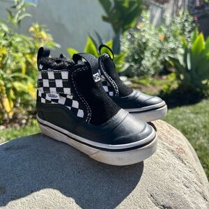 Vans Kids Black and White Checkered Shoes